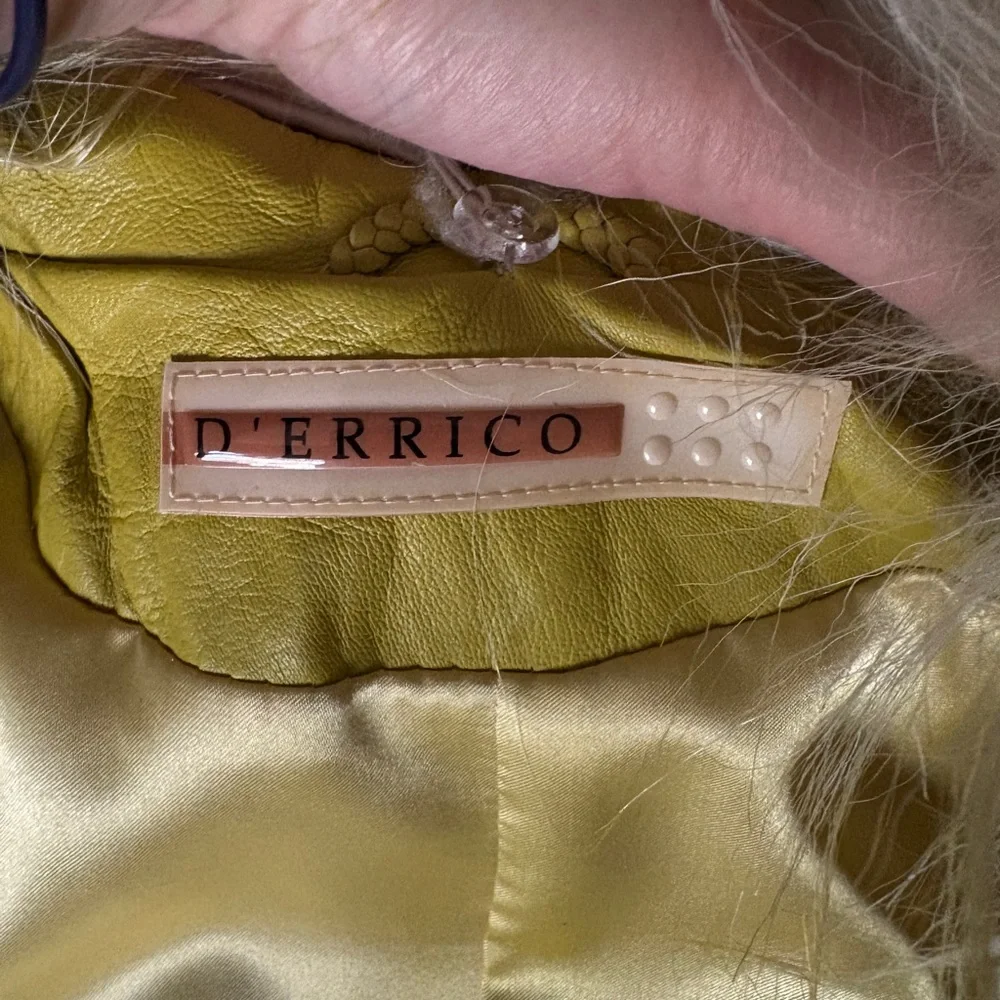 D’errico Yellow Leather Jacket with faux Collar - Picture 5 of 6